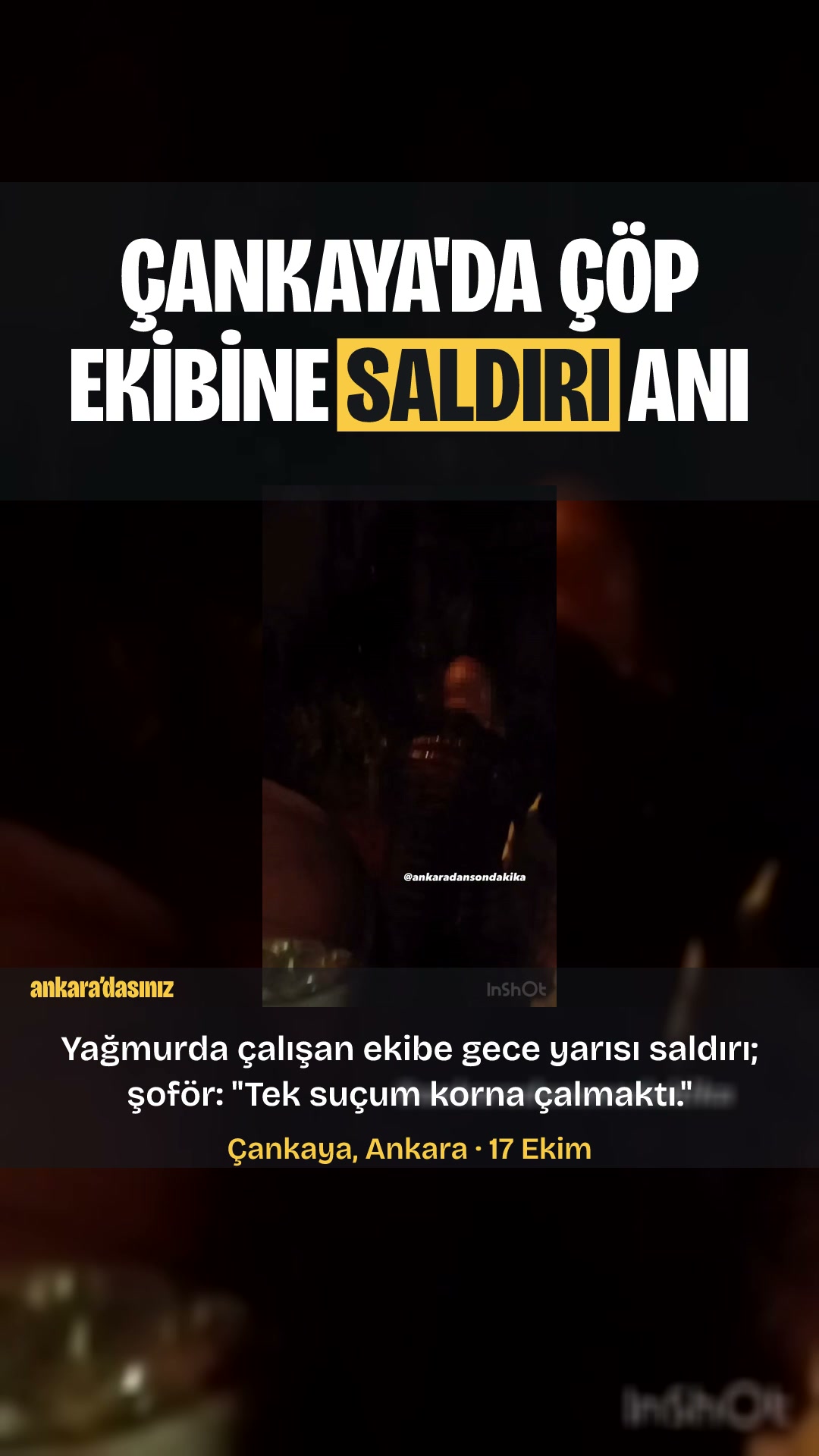 Çankaya'da çöp ekibine saldırı anı haberinin video kapağı